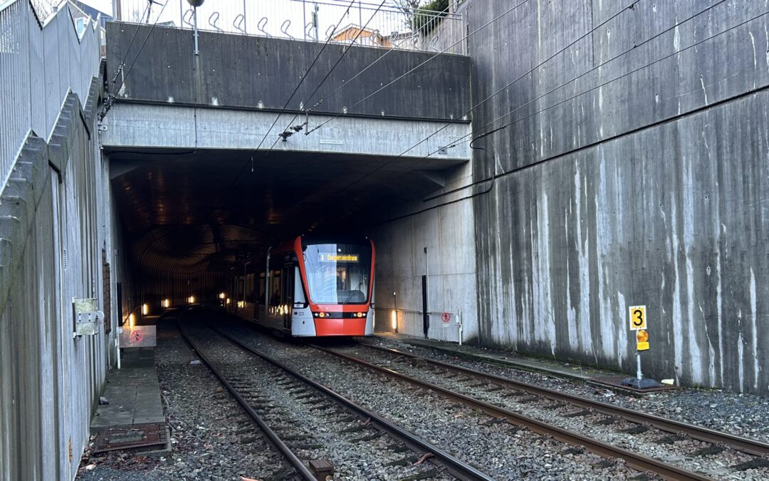 Redusert fart i to bybanetunneler